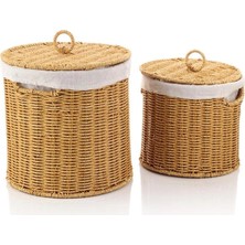 MİEN Mien Hasır Rattan Patates-Soğan Sepeti 2'li