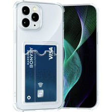 Cayk iPhone 11 Pro Uyumlu Kamera Korumalı Kartlıklı Köşeleri Airbag Tasarımlı Darbe Önleyici Şeffaf
