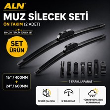 ALN Muz Silecek Seti - Ön Takım(2li) & 7 Aparatlı Tüm Araçlarla Uyumlu - 16 (400MM) & 24 (600MM)