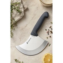 SÜRMENOX Sürmene Silver Serisi Pizza Börek Bıçağı Gri Sap Hilal Pide Salata Kıyma Mutfak Bıçak ( Srm-02 )