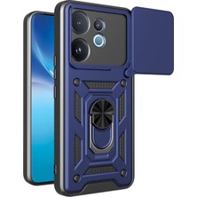 Adige Vivo V60 Kılıf Pars Standlı Yüzüklü Drabe Korumalı + Ekran Koruyucu