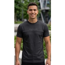 Original Yazı Baskılı Bisiklet Yaka 2 Iplik %100 Pamuk Basic T-Shirt