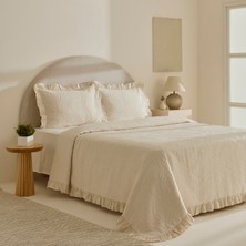Karaca Home Branley Fırfırlı Çift Kişilik Yatak Örtüsü Takımı Natural