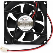 Marxlow 8cm 80X80X25 Dc Fan 24V 2p 2 Uçlu 0.10A