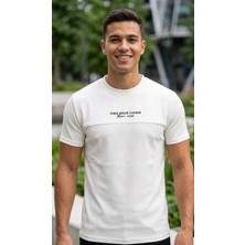 Original Yazı Baskılı Bisiklet Yaka 2 Iplik %100 Pamuk Basic T-Shirt