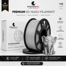 Masterpol Gümüş Gri Premium Pla Filament 1 kg 1.75 mm 3D Yazıcılar Için ( Flement Fılement Flament )