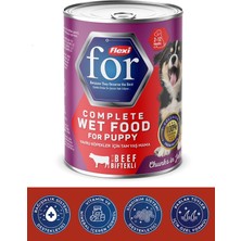 Flexi For Biftekli Yavru Köpek Yaş Mama 400 gr – Yavru Köpekler Için Tam ve Dengeli Konserve Mama