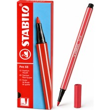 Stabilo Keçe Uçlu Boya Kalemi 1 mm Pas Kırmızısı 68/47 10 Lu Paket