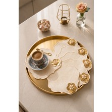 Bonny Home 6'lı Set Gold Yansımalı Keten Kahve Yanı Sunum Peçetesi Kokteyl Peçetesi Sunumluk Peçete Parti Peçet