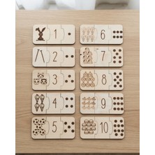 Ahşap Sayı Eşleştirme Oyunu 1-10 Montessori Eğitici Oyuncak Mdf
