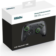 8bitdo Ultimate 2c Kablosuz 2.4g Oyun Kolu Pc Android Hall Effect Joystick Transparan Black