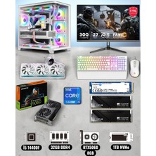 Symoon I5 14400F 32GB Ddr4 Ram 1tb Nvme 5060 Ekran Kartlı 360MM Sıvı Soğutmalı 27 Inç Monitörlü Klavyeli Gaming Pc