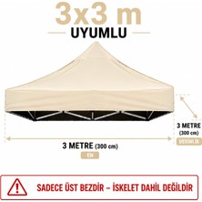 Şemsiyecim 3x3 Uyumlu Gazebo Üst Bezi Sadece Üst Kumaş Su Itici