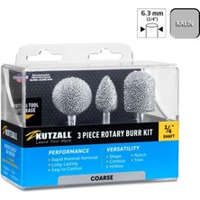 Kutzall 14CKIT01 Kalın Diş Ahşap Törpü Seti 3 Parça (Sap: 6.3mm)