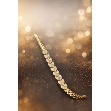 Taşlı Kalp Su Yolu Bileklik – 14K Vıp Gold Kaplama
