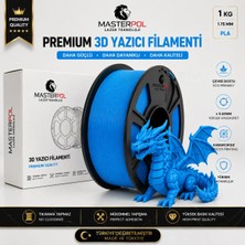 Masterpol Mavi Premium Pla Filament 1 kg 1.75 mm 3D Yazıcılar Için ( Flement Fılement Flament )