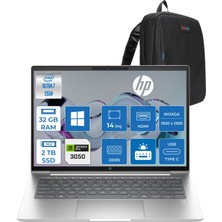 Hp Probook 4 G1I Intel Ultra7 255H 32GB Ddr5 2tb SSD 4GB/RTX3050 14"wuxga (1920 x 1200) 400NITS 100% Srgb IPS WIN11HOME Taşınabilir Bilgisayar D36KMETH16"+ZETTAÇANTA