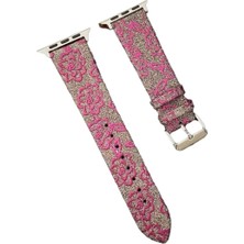Aslanoğlu Store Newface Apple Watch 38MM Creeper Desenli Kordon - Pembe