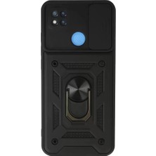Aslanoğlu Store Newface Xiaomi Redmi 9c Kılıf Pars Lens Yüzüklü Silikon - Siyah