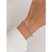 Girift Vintage Brace Metal Taşlı Su Yolu Bileklik