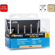 Kutzall 18FKIT02 Ince Diş Detay Ahşap Törpü Seti 4 Parça (Sap: 3.1mm)