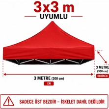 Şemsiyecim 3x3 Uyumlu Gazebo Üst Bezi Sadece Üst Kumaş Su Itici