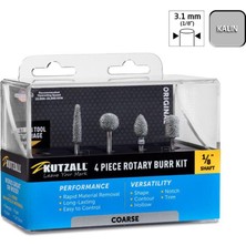 Kutzall 18CKIT01 Kalın Diş Ahşap Törpü Seti 4 Parça (Sap: 3.1mm)
