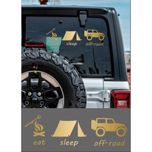 Sticker Usta Eat Sleep Off Road Sticker - Araba Oto Motosiklek Karavan Cam Adventure Sticker - 00144