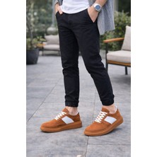 Mevese Enil Erkek Günlük Bağcıklı Süet Spor Sneaker Ayakkabı SST - Taba/Beyaz