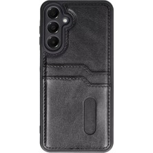 Aslanoğlu Store Newface Samsung Galaxy S24 Fe Kılıf Sara Kartvizitli Deri Kılıf - Siyah