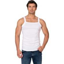 Özkan Underwear Özkan 12458 Erkek %100 Pamuklu Kare Yaka Ince Askılı Ribana Esnek Rahat Atlet