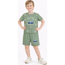 Name Baby & Kids Erkek Çocuk Şortlu Yazlık Pijama Takımı Araba Temalı NBK-7252