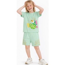 Name Baby & Kids Kız Çocuk Şortlu Yazlık Pijama Takımı - Kuş NBK-6143