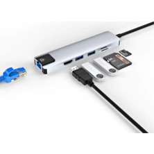 Aslanoğlu Store Çok Fonksiyonlu Type C Hub USB HDMI Ethernet Kart Okuyucu
