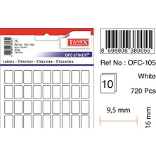Tanex OFC-105 Beyaz Ofis Etiketi