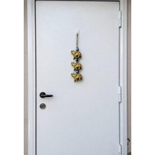 Bereket Fili Çift Renk Tasarım Pembe Sarı Renk Geçişli Nazar Boncuklu Duvar Dekoru Dikiz Ayna Süsü