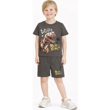 Name Baby & Kids Erkek Çocuk Şortlu Yazlık Pijama Takımı Dinazor Temalı NBK-7241