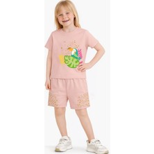 Name Baby & Kids Kız Çocuk Şortlu Yazlık Pijama Takımı - Kuş NBK-6143