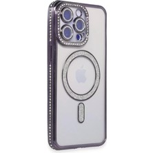 Aslanoğlu Store Newface Iphone 15 Pro Kılıf Joke Simli Magneticsafe Kılıf - Derin Mor