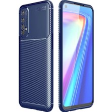 Aslanoğlu Store Newface Realme 7 Kılıf Auto Focus Karbon Kapak - Lacivert