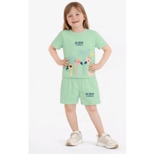 Name Baby & Kids Kız Çocuk Şortlu Yazlık Pijama Takımı Flamingo Temalı NBK-6156