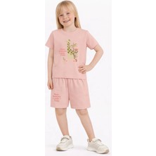 Name Baby & Kids Kız Çocuk Şortlu Yazlık Pijama Takımı Zürafa Temalı NBK-6145