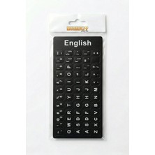 Ingilizce Klavye Sticker Siyah | Laptop ve Pc Uyumlu | Qwerty Etiket