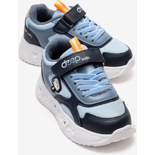 Ccway Çocuk Cırtlı Işıklı Anorak Spor Ayakkabı 26-30 Laci Mavi