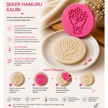Studio Aslan Design Çiçek Buketi Şeker Hamuru Kalıbı | Pla Fondant Baskı Damgası | Pasta ve Kurabiye Süsleme Kalıbı