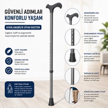 Mylife Siyah Saplı Asa Ayarlı Baston
