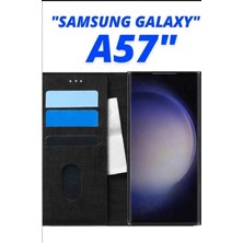 Upeka Samsung Galaxy A57 Kılıf Kumaş Desenli Cüzdanlı Standlı Kapaklı Kılıf