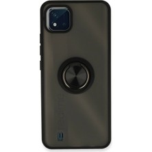 Aslanoğlu Store Realme C11 2021 Kılıf Montreal Yüzüklü  Kapak - Siyah