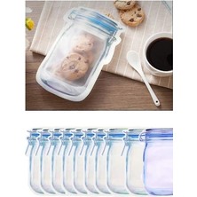 Hereveoyuncak Kavanoz Görünümlü Kilitli Saklama Poşeti 620 ml (1 Adet )