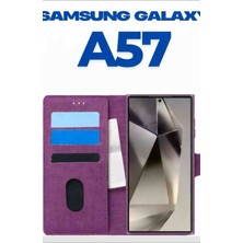 Upeka Samsung Galaxy A57 Kılıf Kumaş Desenli Cüzdanlı Standlı Kapaklı Kılıf